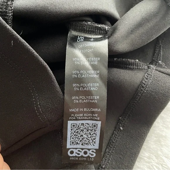 ASOS Design Black Puff Sleeve Long Sleeve Crop Top (Size 0) - Picture 5 of 8